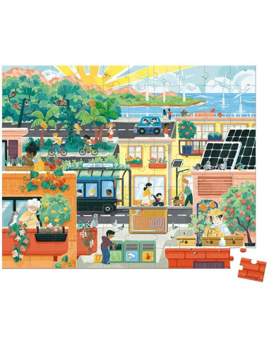 PUZLE CIUDAD VERDE 100 PIEZAS - Janod J08626 PUZLE CIUDAD VERDE 100 PIEZAS - Janod J08626