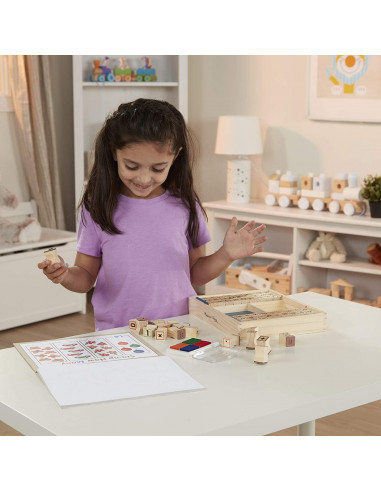 SELLOS ESTAMPAR ABC 123 MADERA - Melissa & Doug