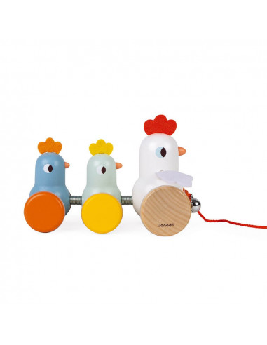Juego de arrastre gallina y pollitos - Janod J08259 Juego de arrastre gallina y pollitos - Janod J08259