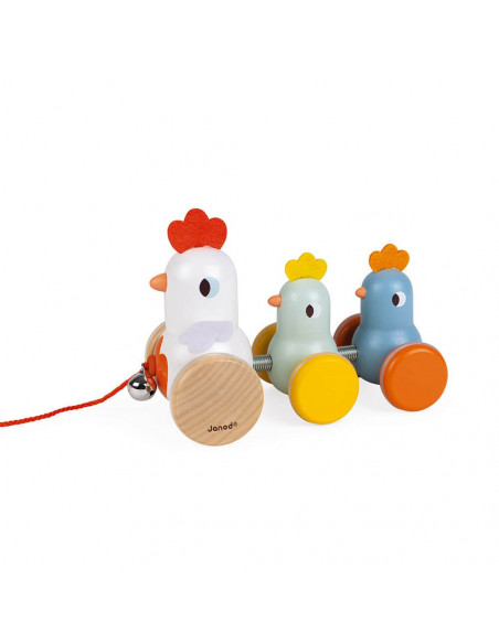 Juego de arrastre gallina y pollitos - Janod J08259 Juego de arrastre gallina y pollitos - Janod J08259
