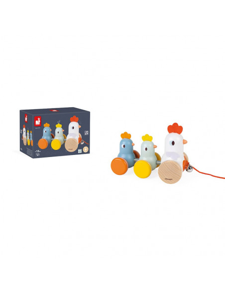 Juego de arrastre gallina y pollitos - Janod J08259 Juego de arrastre gallina y pollitos - Janod J08259
