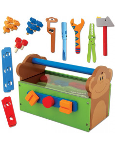 Caja de herramientas infantil zoo wooden tool box set - Stephen Joseph 2