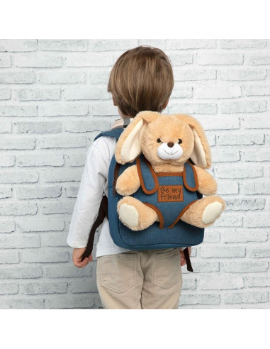 Mochila infantil con peluche conejito Bob - Perletti 13035 Mochila infantil con peluche conejito Bob - Perletti 13035