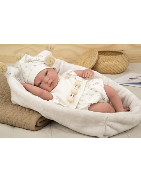 Muñeca reborn Arias 40 cm Aday beige C/ capazo - Arias 98124