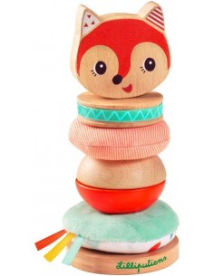 Pirámide Para Apilar Alice | Estimula Sentidos y Motricidad | Piezas de Madera | Juguete a Partir de 1 Año- Lilliputiens 83114