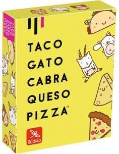 juego de cartas,trabalenguas taco,gato,cabra,queso,pizza