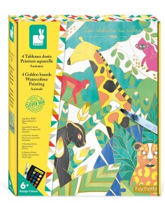 Kit creativo cuadros dorados pintura acuarela animales - Janod J07959