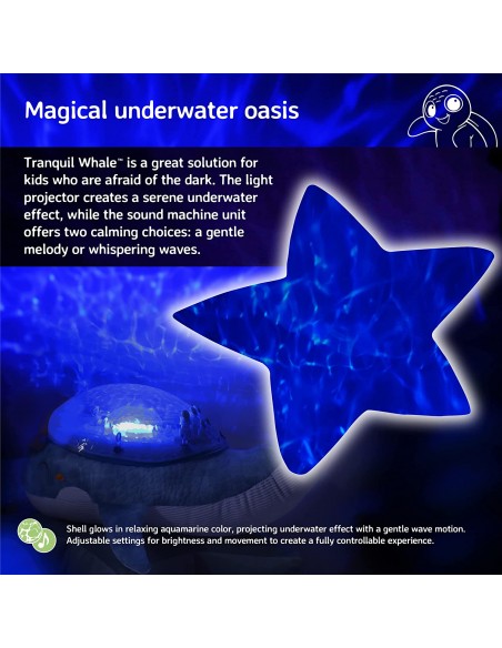 Peluche proyector ballena con sonidos relajantes aquamarine - Cloud B 7901-WB