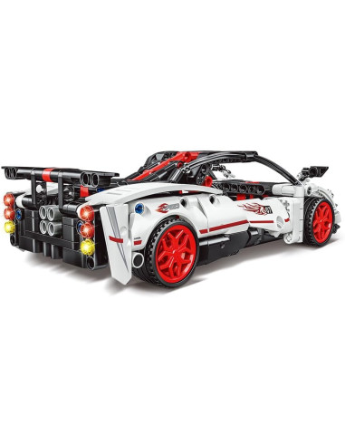 Coche para construir Encajes 8+Technic Racing Car Pullback Blanco 436 pzas - Giros G157372