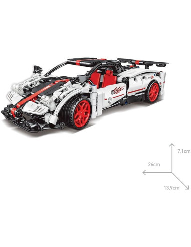 Coche para construir Encajes 8+Technic Racing Car Pullback Blanco 436 pzas - Giros G157372
