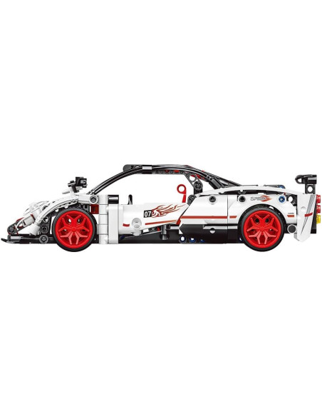 Coche para construir Encajes 8+Technic Racing Car Pullback Blanco 436 pzas - Giros G157372
