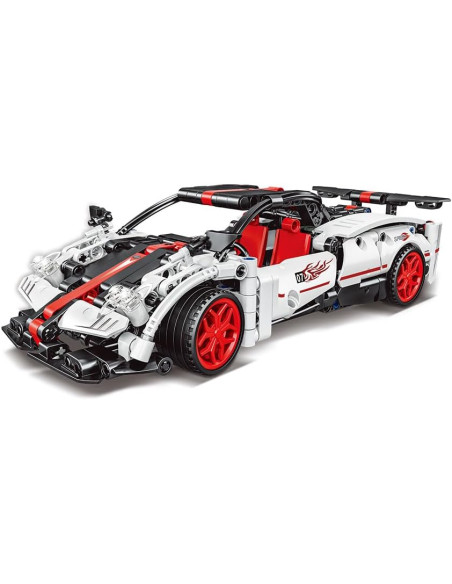 Coche para construir Encajes 8+Technic Racing Car Pullback Blanco 436 pzas - Giros G157372