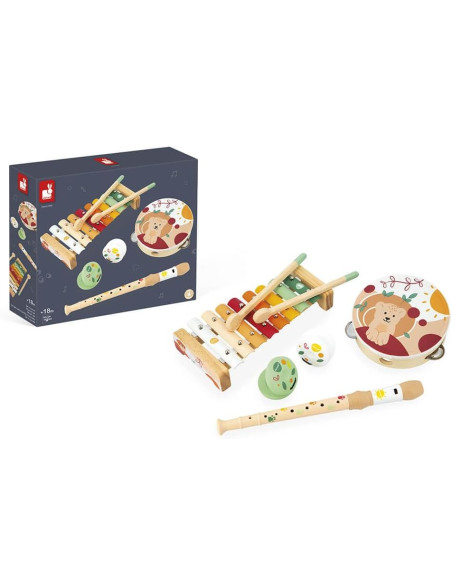 Conjunto Instrumentos Musicales de madera Sunshine - Janod J07615 Conjunto Instrumentos Musicales de madera Sunshine - Janod J07615