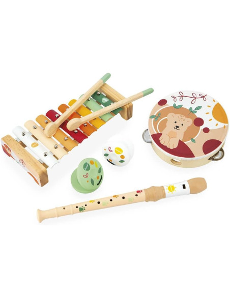Conjunto Instrumentos Musicales de madera Sunshine - Janod J07615 Conjunto Instrumentos Musicales de madera Sunshine - Janod J07615