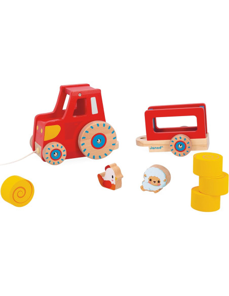 Juego de Arrastre - Tractor de tracción - Janod 03317 Juego de Arrastre - Tractor de tracción - Janod 03317