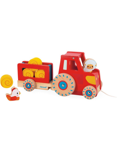 Juego de Arrastre - Tractor de tracción - Janod 03317 Juego de Arrastre - Tractor de tracción - Janod 03317