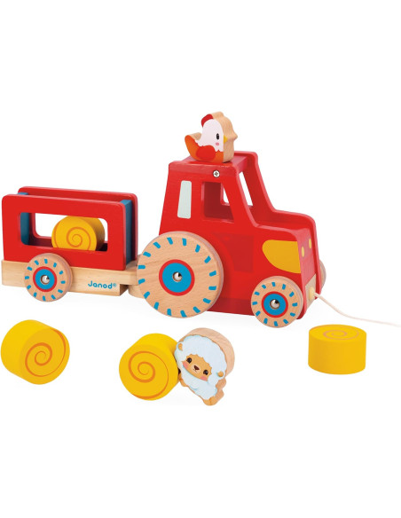 Juego de Arrastre - Tractor de tracción - Janod 03317 Juego de Arrastre - Tractor de tracción - Janod 03317