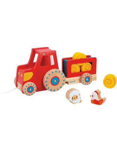 Juego de Arrastre - Tractor de tracción - Janod 03317 Juego de Arrastre - Tractor de tracción - Janod 03317