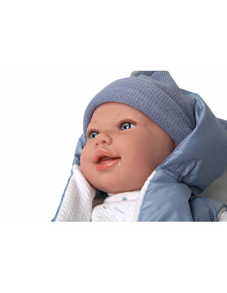 Muñeca con Peso Elegance 45 cm Adi Azul con Mochila - Arias 65377