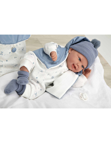 Muñeca con Peso Elegance 45 cm Adi Azul con Mochila - Arias 65377