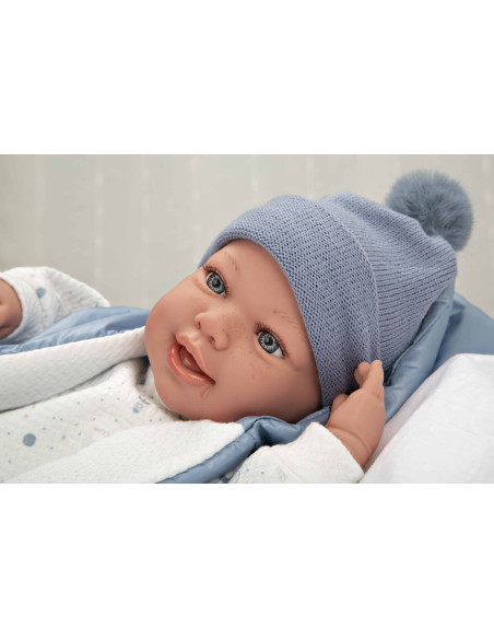 Muñeca con Peso Elegance 45 cm Adi Azul con Mochila - Arias 65377