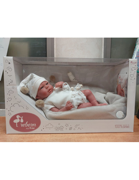 Muñeca reborn Arias 40 cm Aday beige C/ capazo - Arias 98124