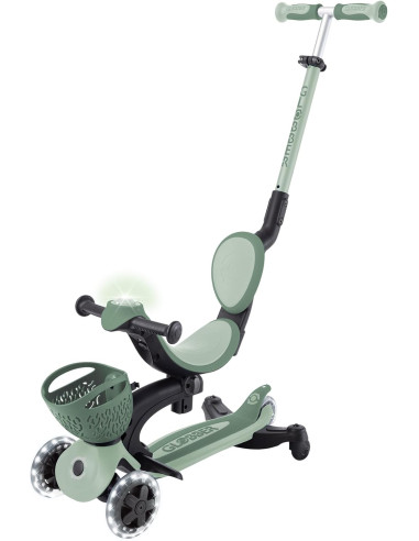 Patinete Plegable de Tres Ruedas con Asiento para niños pequeños - Go Up Baby Luces 360º - Globber