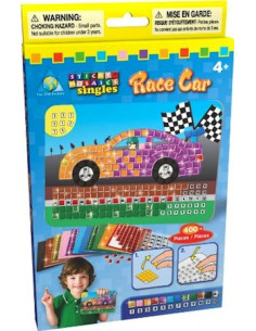 Juego de Manualidades - Mosaico con Adhesivos Goma Eva Coche de Carreras  - Orb Factory