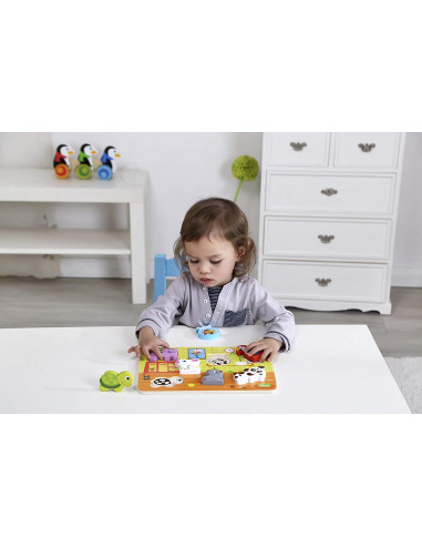 PUZZLE INFANTIL DE MADERA ANIMALES - Tooky Toys