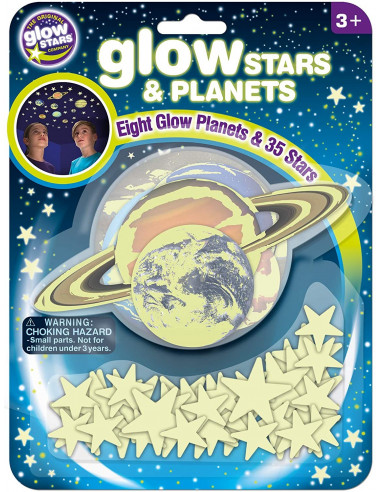 ESTRELLAS Y PLANETAS BRILLAN EN OSCURIDAD -Brainstorm Toys