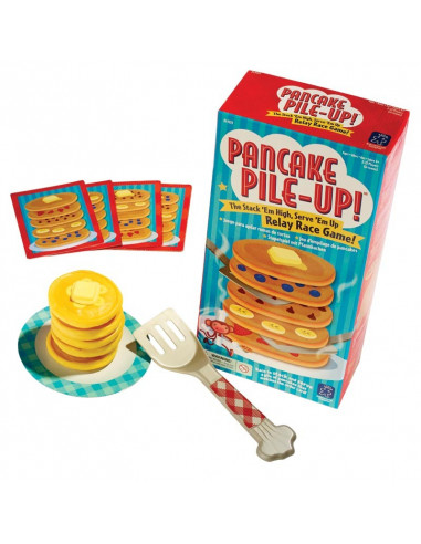 juegos en familia, juego en equipo, juego de relevos, pancake pile-up