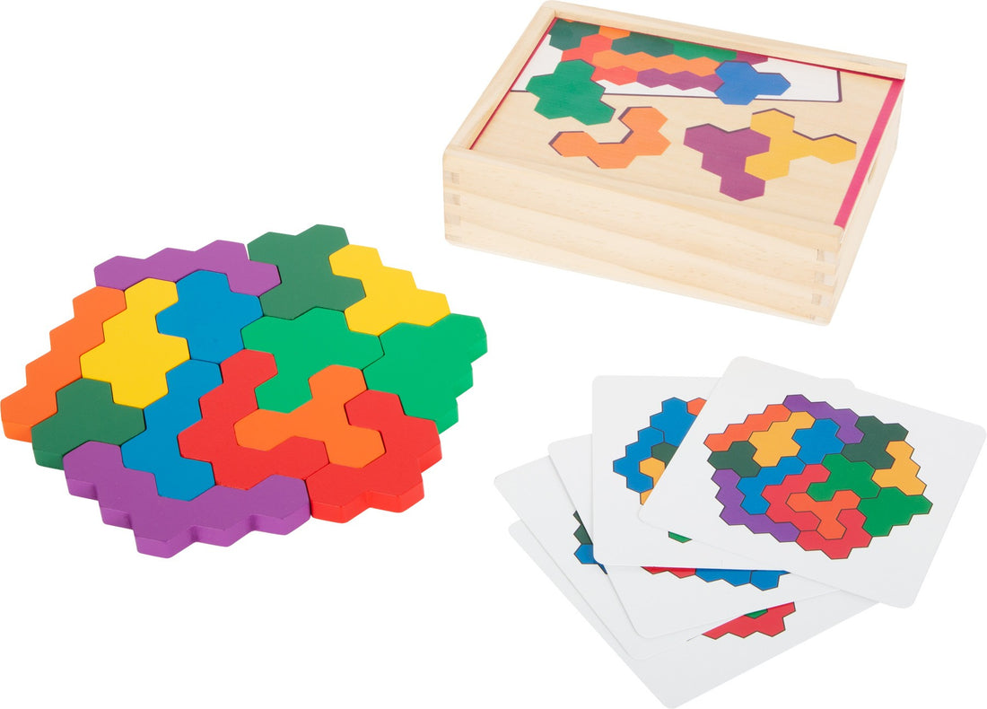 PUZLE EDUCATIVO DE MADERA HEXAGONO