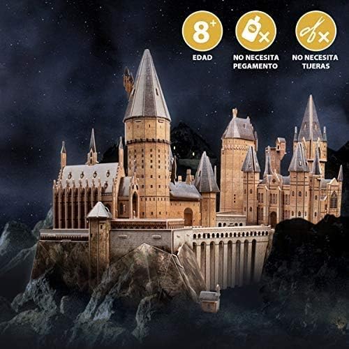 World Brands- Harry Potter-Castillo de Hogwarts Puzzles 3D, Kit de Construcción, Multicolor (Cubic Fun DS1013H)