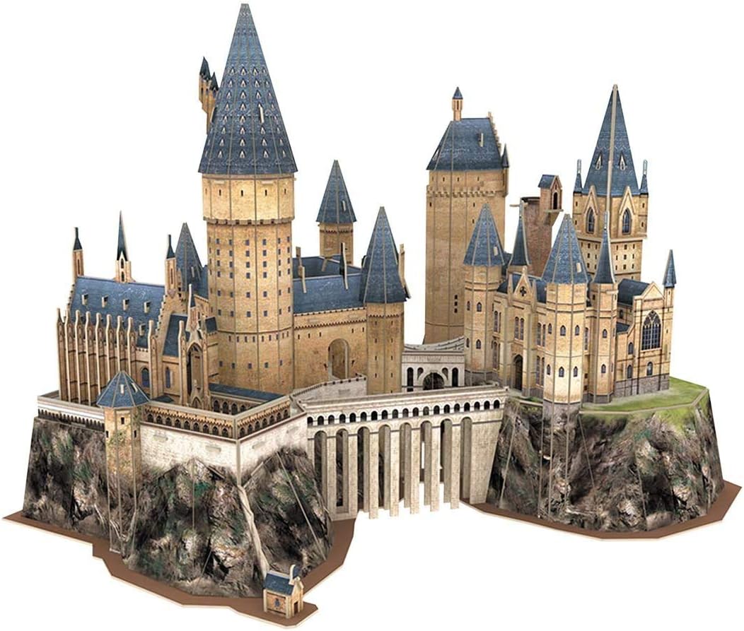 World Brands- Harry Potter-Castillo de Hogwarts Puzzles 3D, Kit de Construcción, Multicolor (Cubic Fun DS1013H)