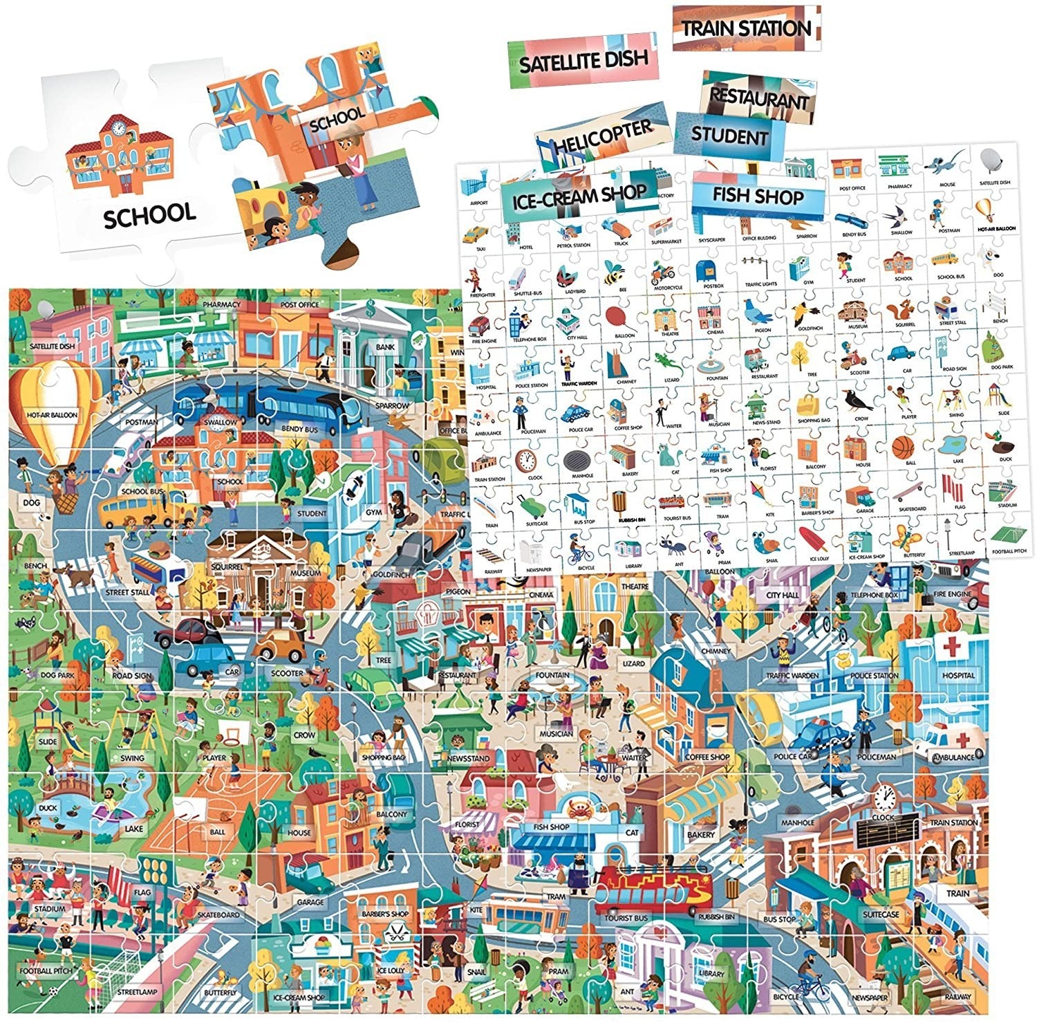 PUZZLE THE CITY 100 PALABRAS EN INGLÉS - Headu