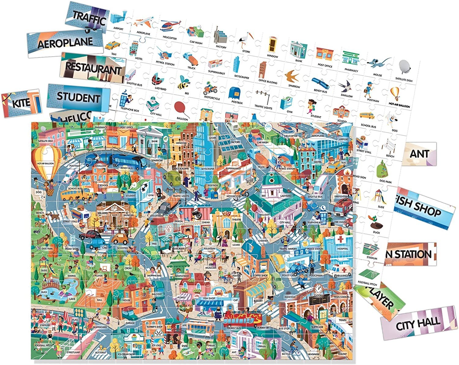 PUZZLE THE CITY 100 PALABRAS EN INGLÉS - Headu
