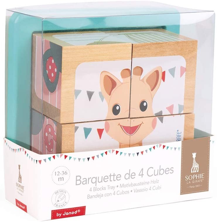 BANDEJA CON 4 CUBOS SOPHIE LA GIRAFE - Janod J09500