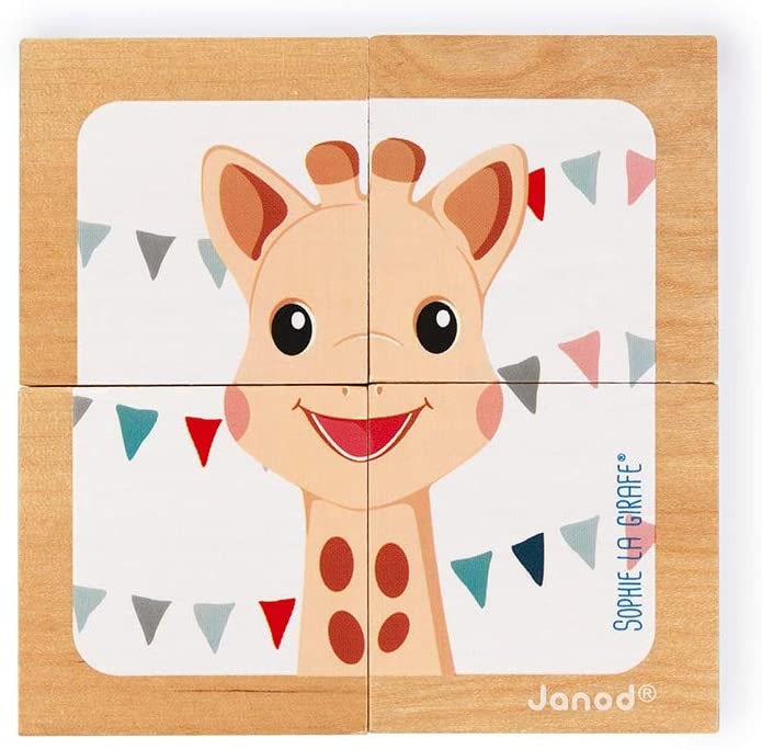 BANDEJA CON 4 CUBOS SOPHIE LA GIRAFE - Janod J09500
