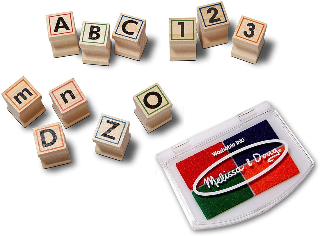 SELLOS ESTAMPAR ABC 123 MADERA - Melissa & Doug