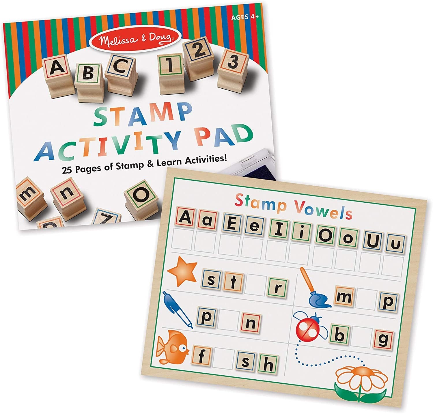 SELLOS ESTAMPAR ABC 123 MADERA - Melissa & Doug