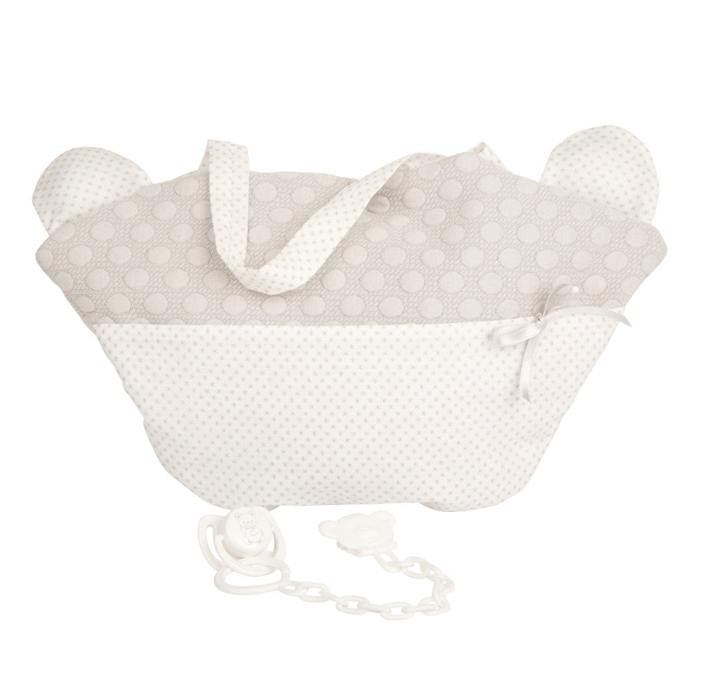 Muñeca Dafne Elegance peso real 40 cm Arias 60642 tumbada mostrando el cuerpo completo de silicona