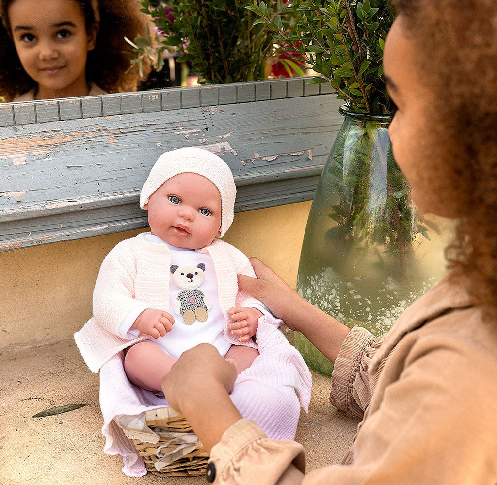 REBORN ARIAS 45 CM IARE MANTA, PELUCHE Y BOLSA MULTIUSOS - Arias 98080