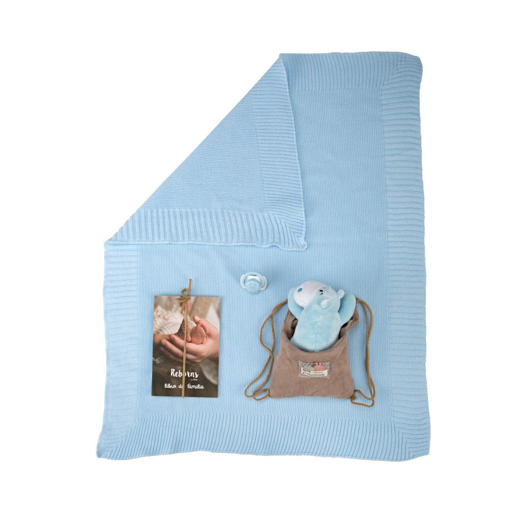 BEBÉ REBORN ADRIÁN CON MANTA, PELUCHE Y BOLSA MULTIUSOS - Arias 98081