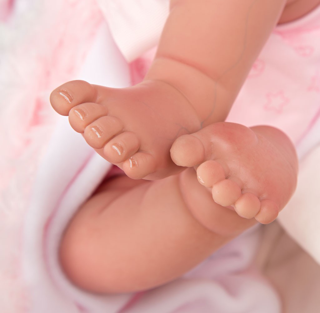 BEBÉ REBORN AINA CON MANTA, PELUCHE Y CON PELO - Arias98085