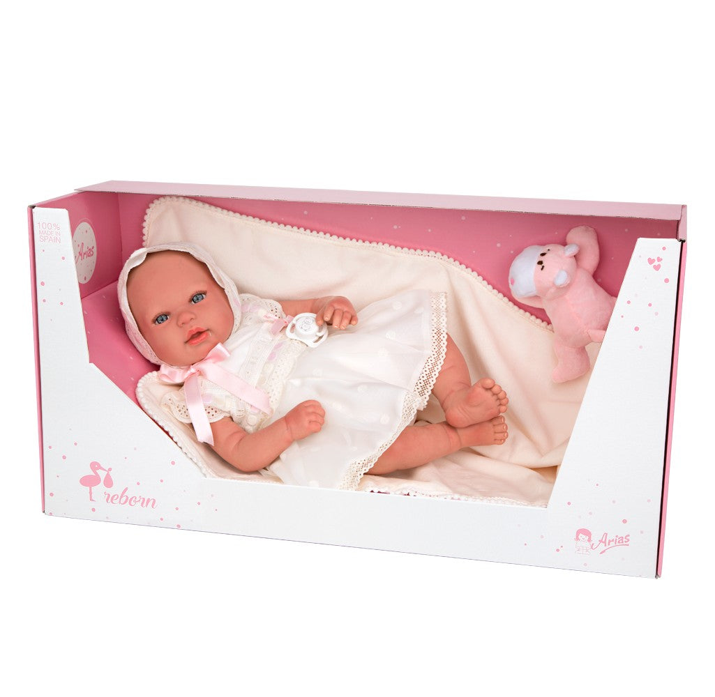BEBÉ REBORN GAIA CON MANTA Y PELUCHE - Arias 98087