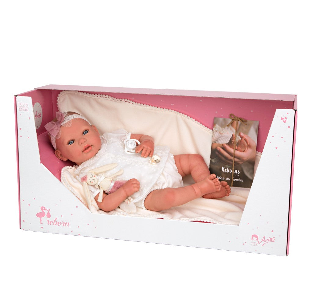 BEBÉ REBORN NAROA CON MANTA Y MUÑEQUITO - Arias 98088