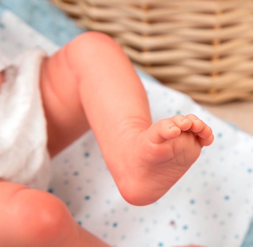 BEBÉ REBORN CLAUDIO AZUL CON COLCHONETA PARA CARRO O CUNA Y DOU DOU MORDEDOR- Arias 98091