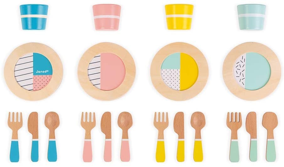 VAJILLA DE MADERA 20 PIEZAS - Janod