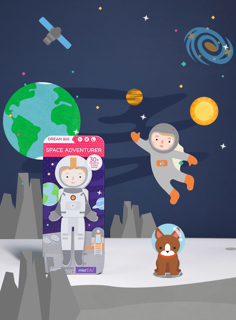 Caja de rompecabezas magnética Aventurero Espacial - Mieredu
