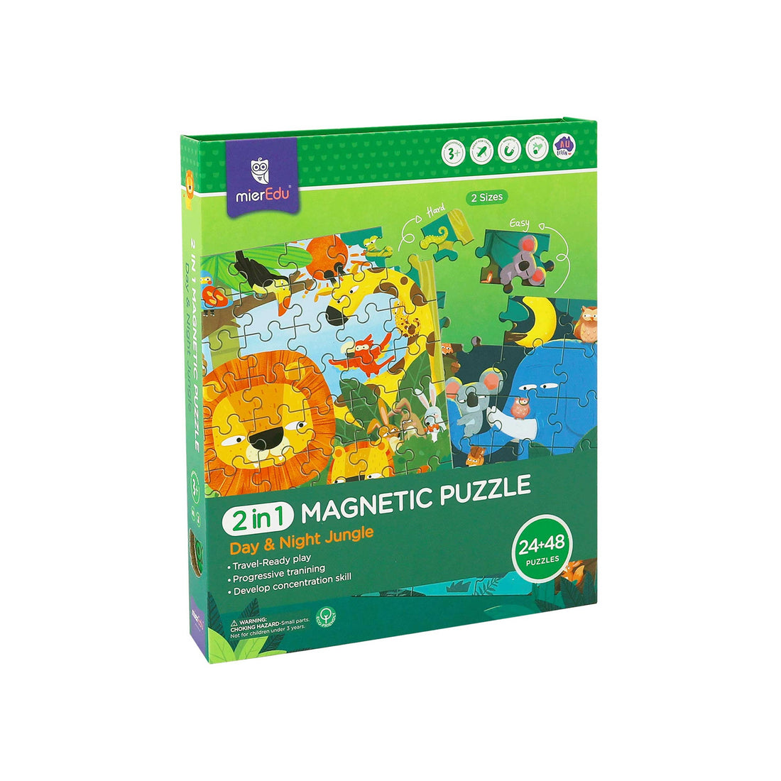 PUZZLE MAGNETICO 2 EN 1 JUNGLA DE DIA Y DE NOCHE 2 EN 1 - MiereduME183